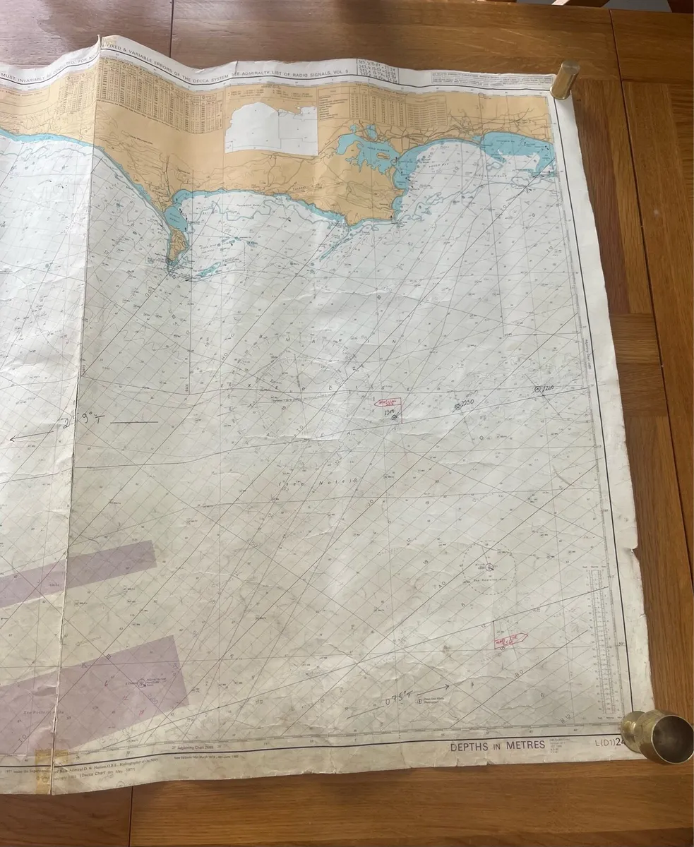 Vintage English Channel Sailing Chart - Image 3