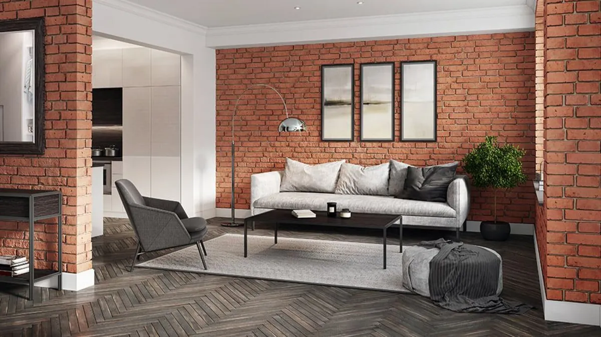 Monsanto Red Brick Tiles With Grey Joint - Image 3