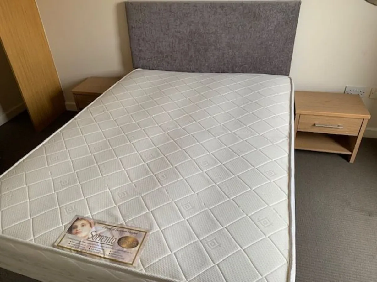 Divan Double Bed / Matress with Two Lockers - Image 1