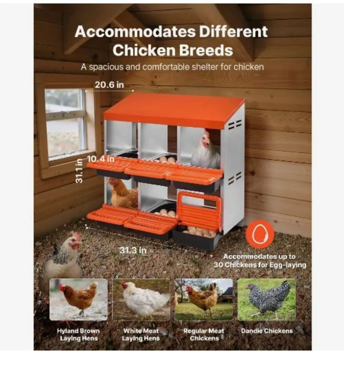 2 Tiers Chicken Nesting Boxes - Image 2