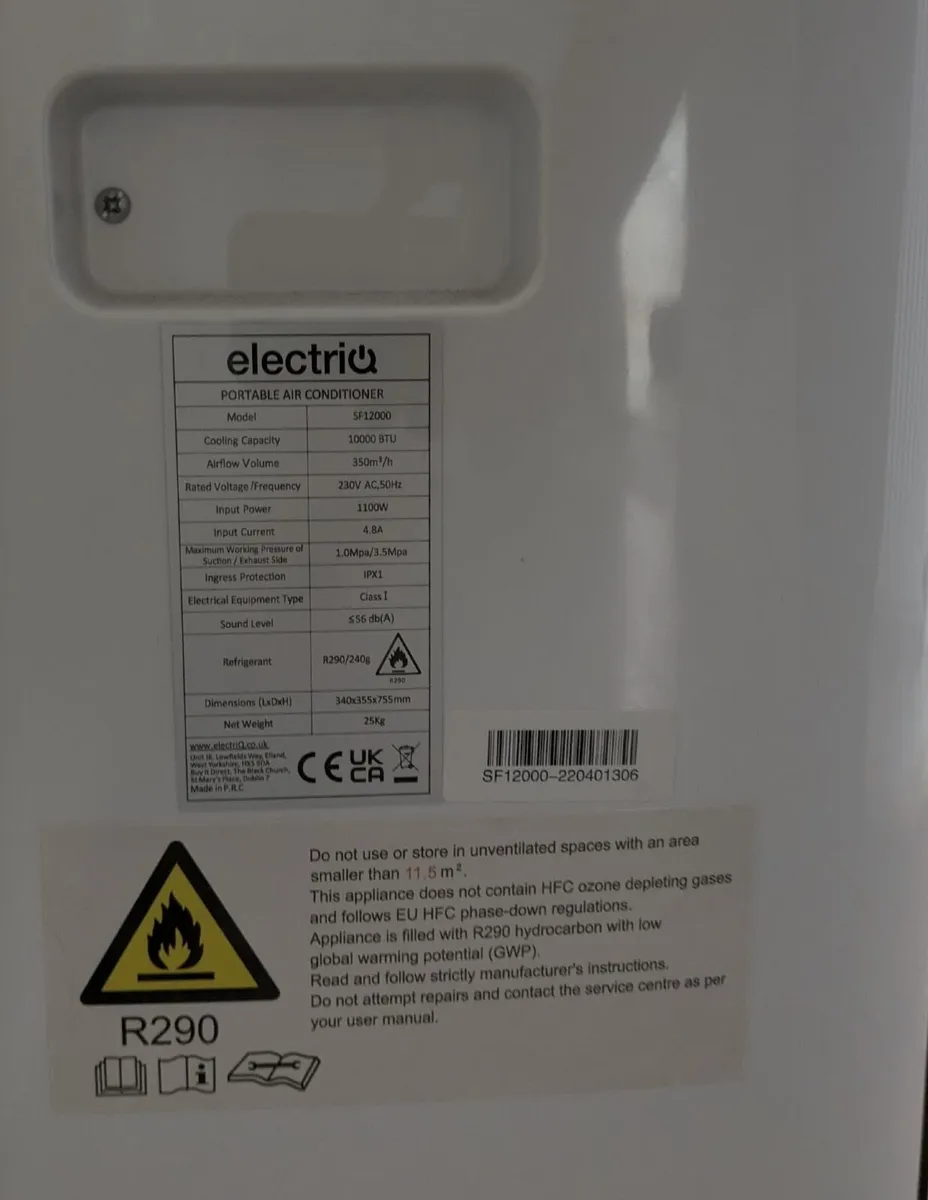 Portable Aircon Unit 10000BTU Electric Slimline - Image 2