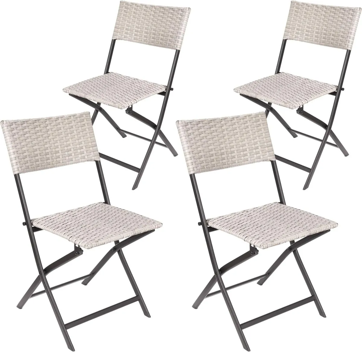 Set of 4 Garden Chair Lugano - Polyrattan - Image 1