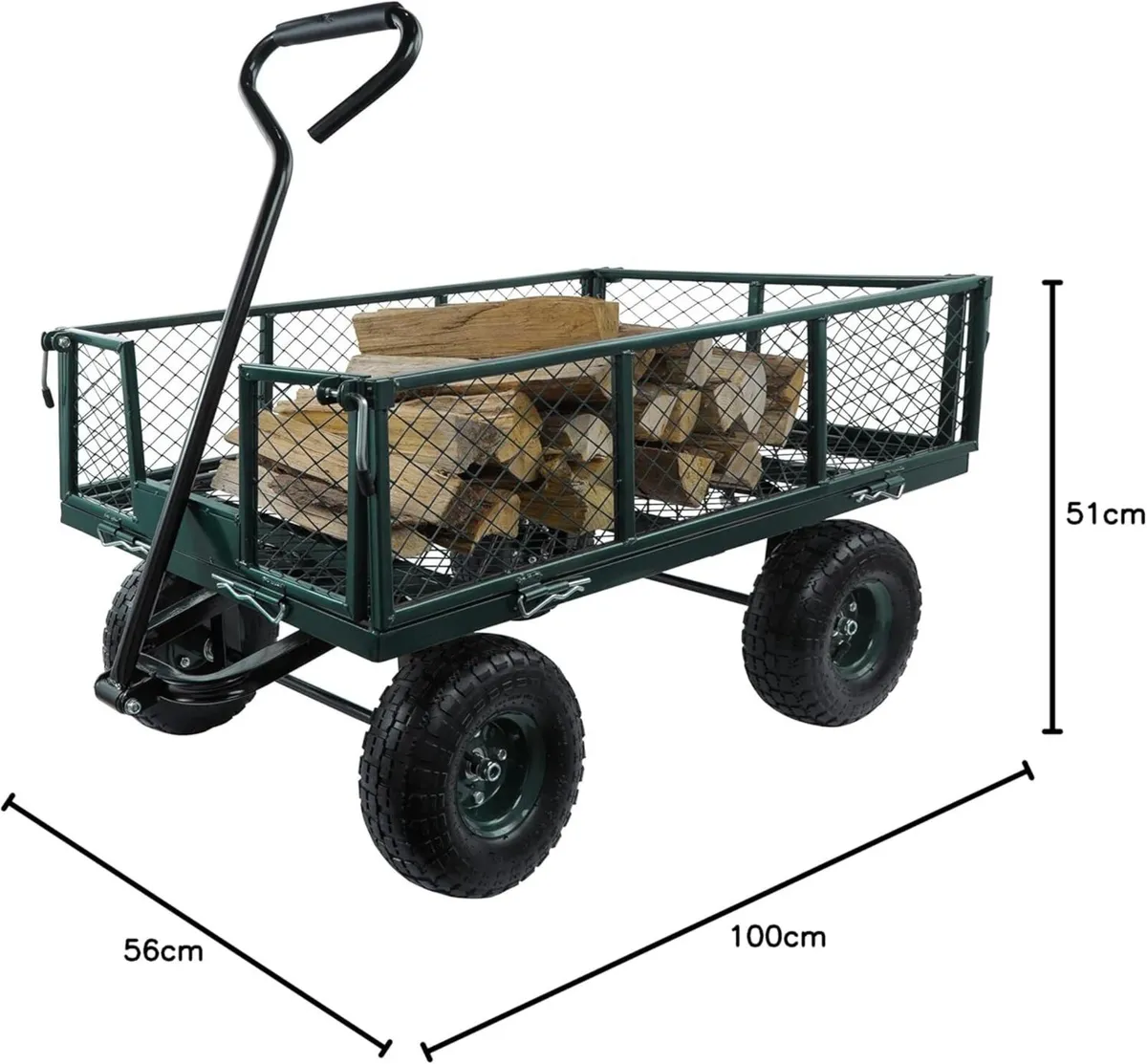 Utility Steel Garden Cart Trolley 350kg Heavy - Image 2