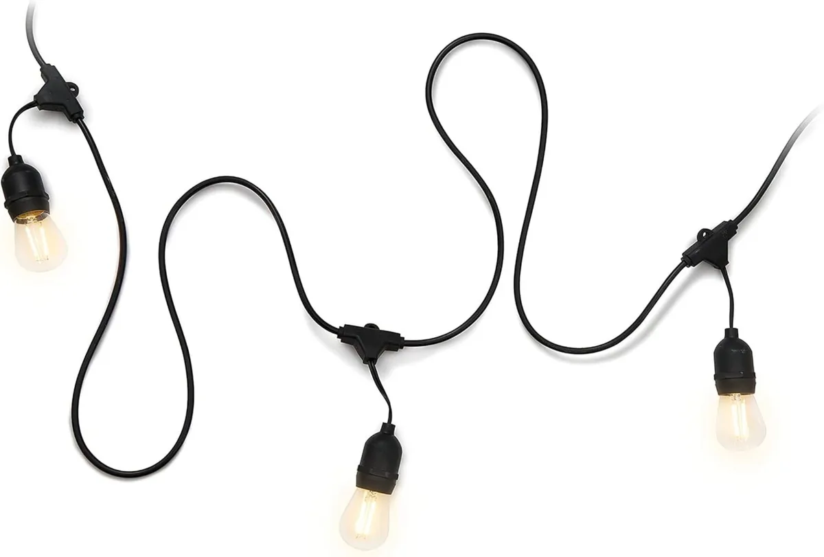 Festoon Outdoor String Lighting (Black) 20m Globe - Image 3