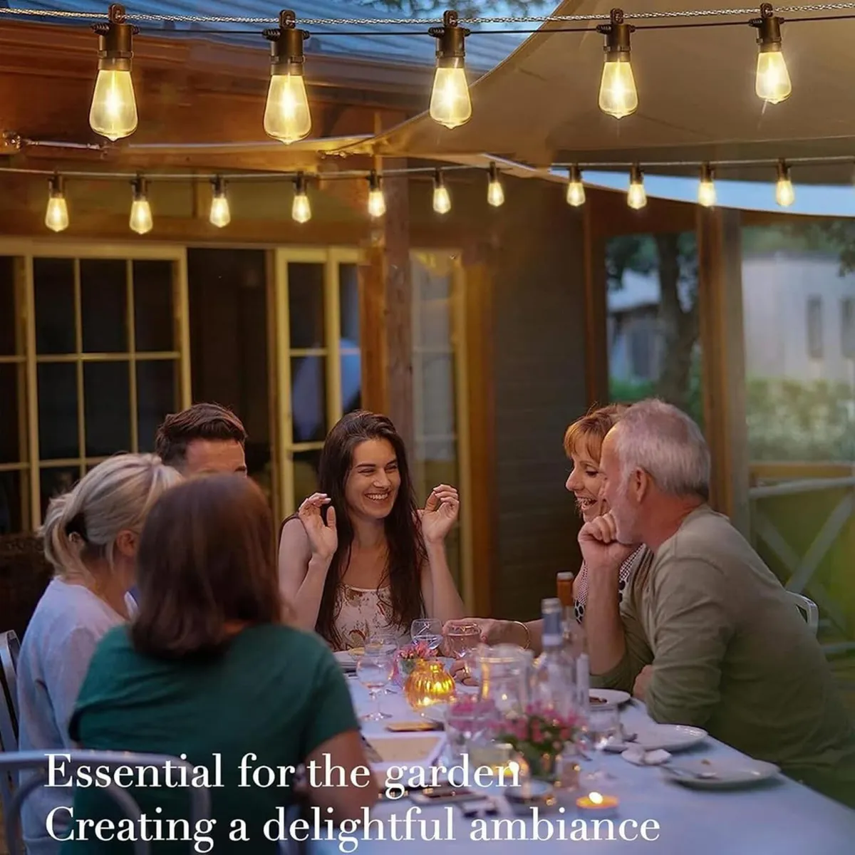 Festoon Lights Outdoor 40M Mains IP65 with 43 LED - Image 3