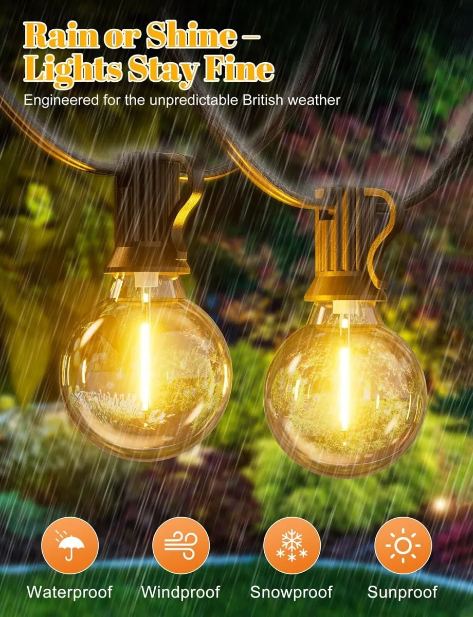 45M 150FT Festoon Lights Outdoor with Remote – - Image 3