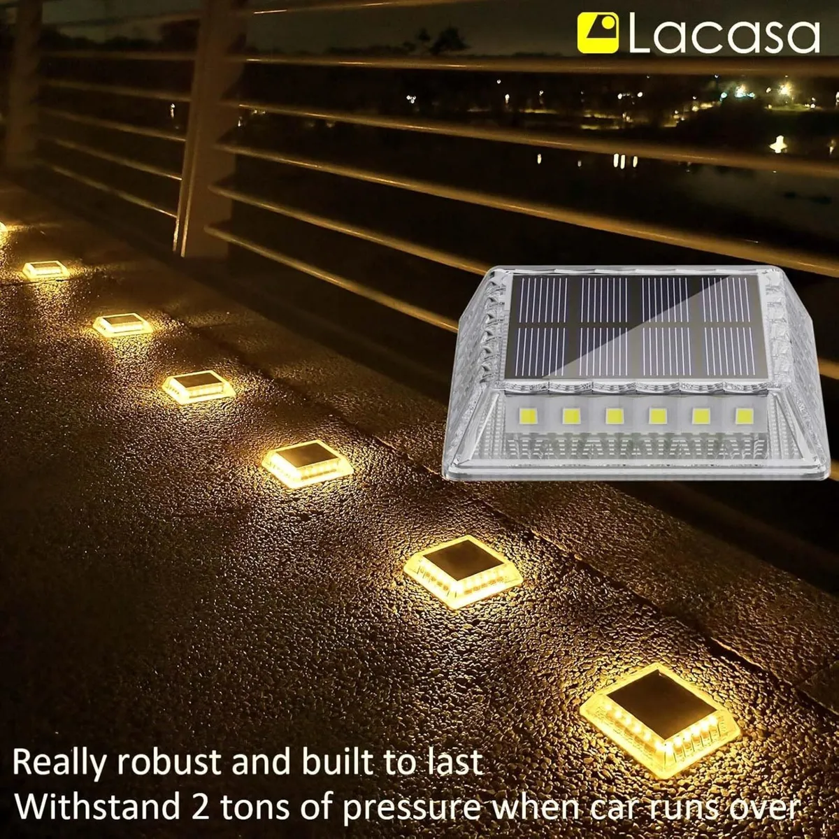 Solar Decking Lights Outdoor Garden 8 Pack 30LM - Image 2