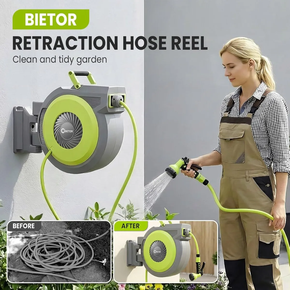 Retractable Garden Hose Reel Wall Mounted Heavy - Image 3
