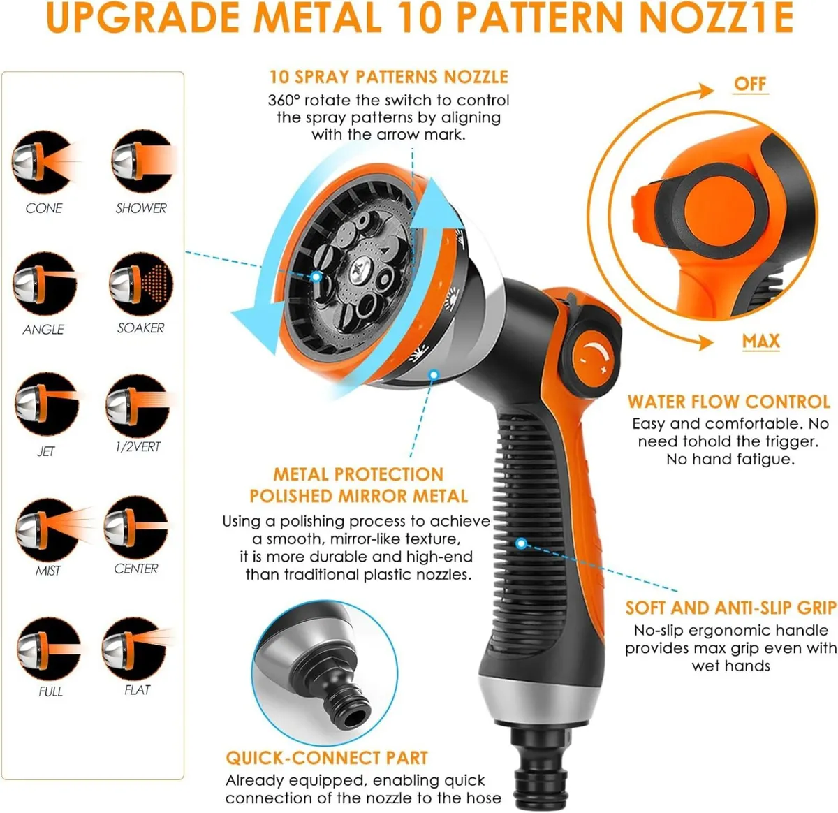 150FT Expandable Garden Hose Pipe with 10-Pattern - Image 2