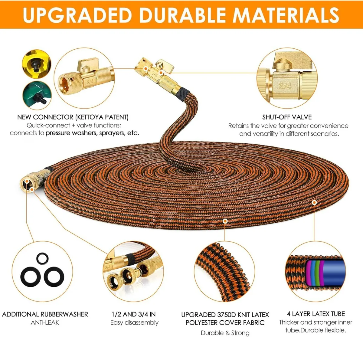 150FT Expandable Garden Hose Pipe with 10-Pattern - Image 3