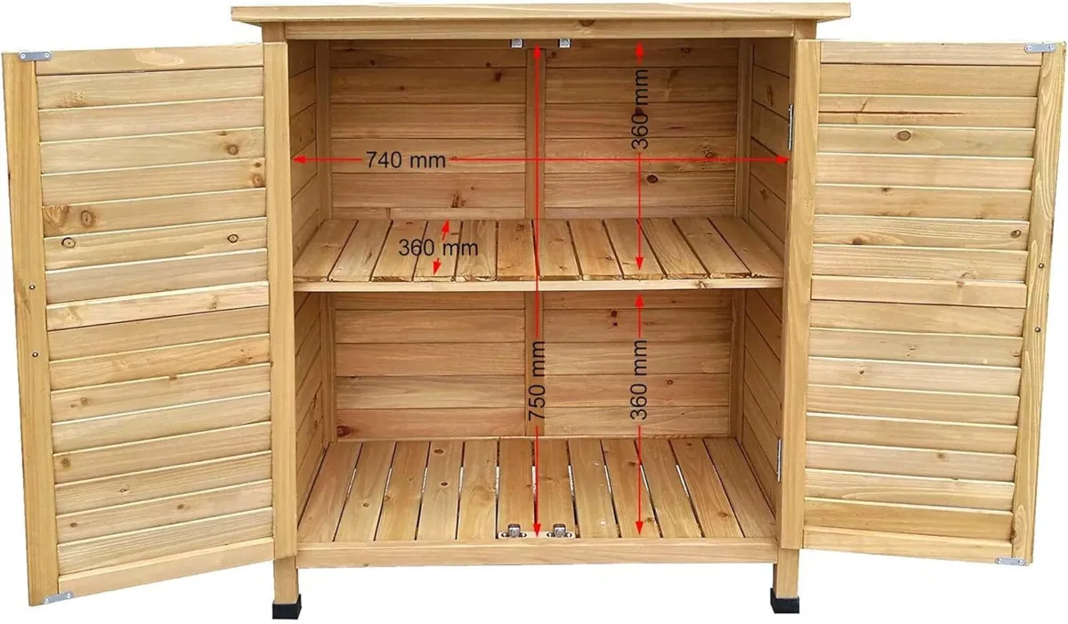 Utility shed with half-up double door 870x465x916 - Image 4
