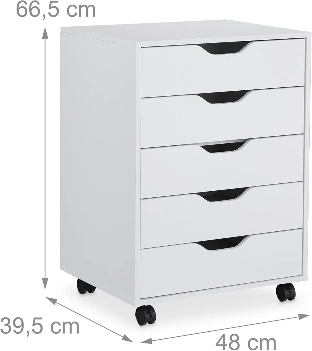 Mobile File Cabinet 5 Drawers 66.5 x 48 39.5 cm - Image 3