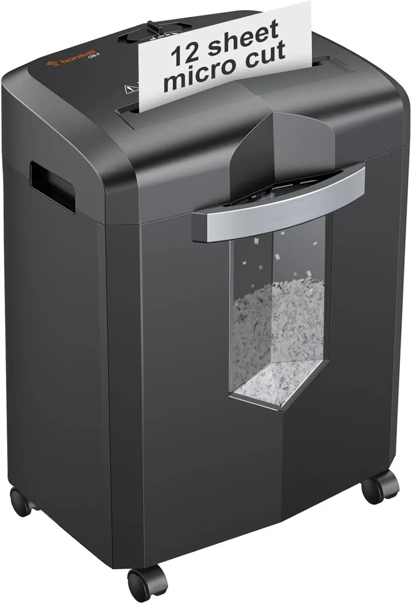 12-Sheet Micro Cut Paper Shredder Heavy Duty for - Image 1