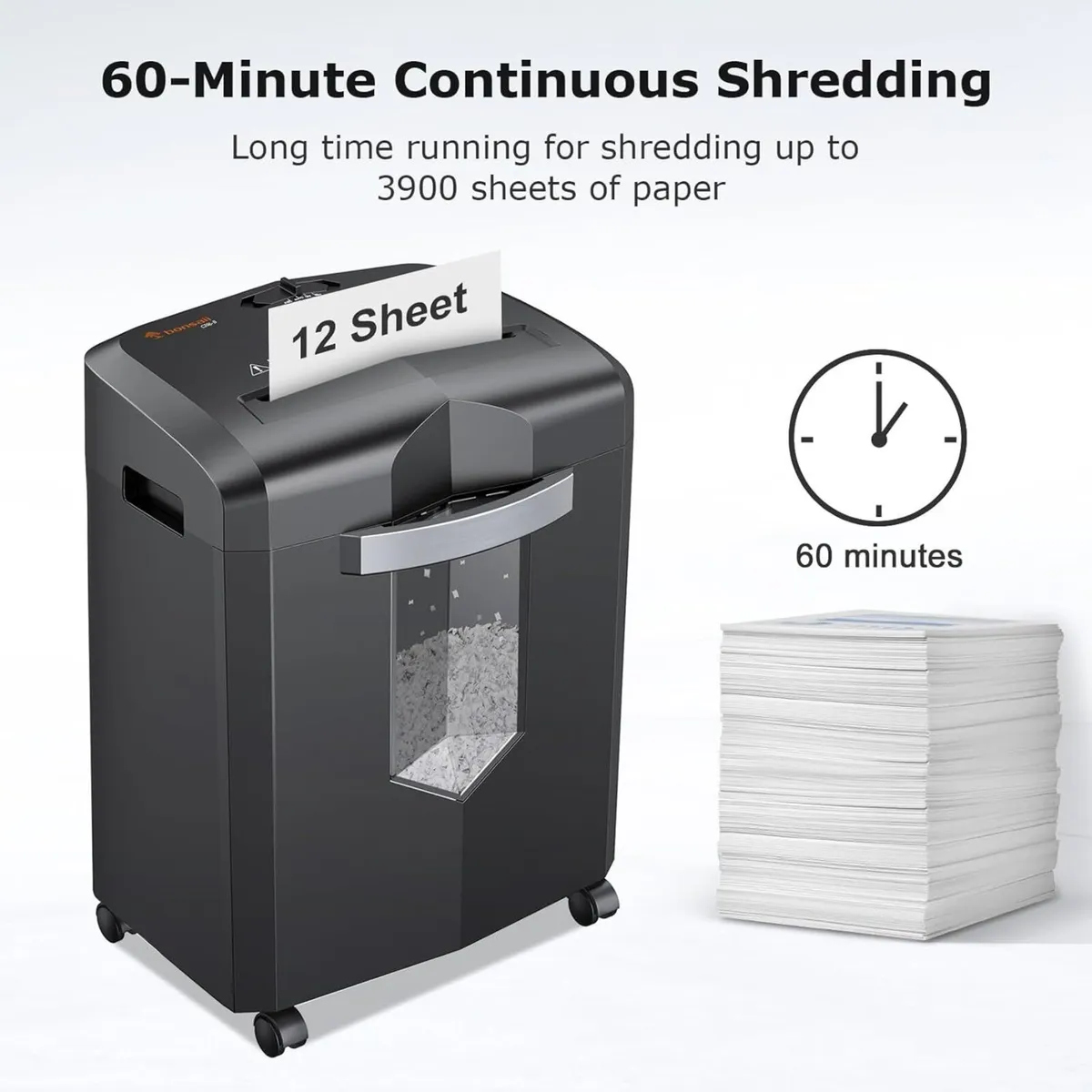 12-Sheet Micro Cut Paper Shredder Heavy Duty for - Image 2