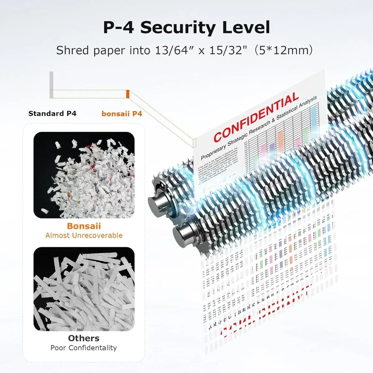 12-Sheet Micro Cut Paper Shredder Heavy Duty for - Image 4