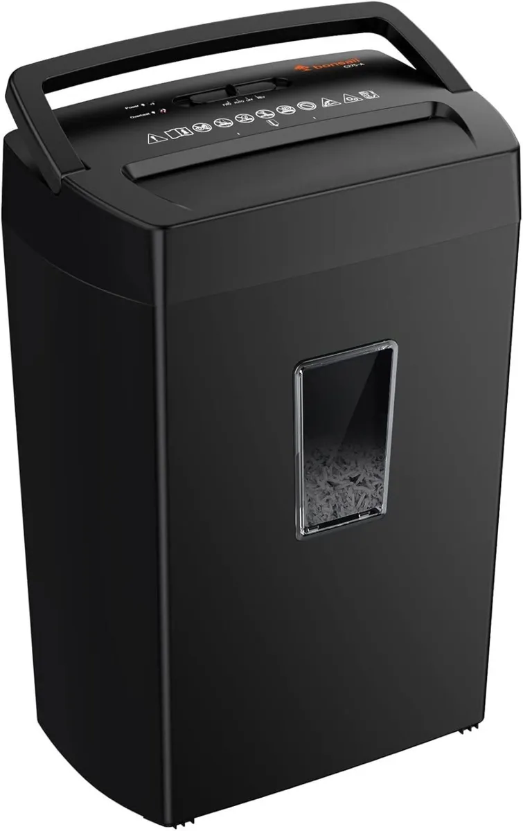 12-Sheet Cross Cut Paper Shredder Home Heavy Duty - Image 1