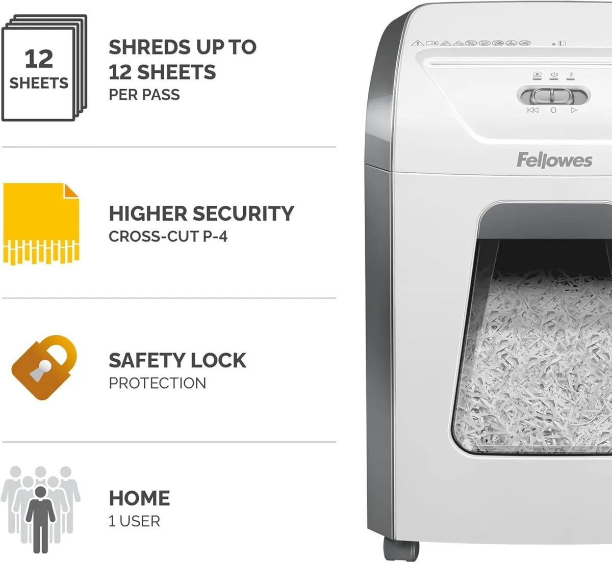 Paper Shredder for Home Office Use - 12 Sheet - Image 2