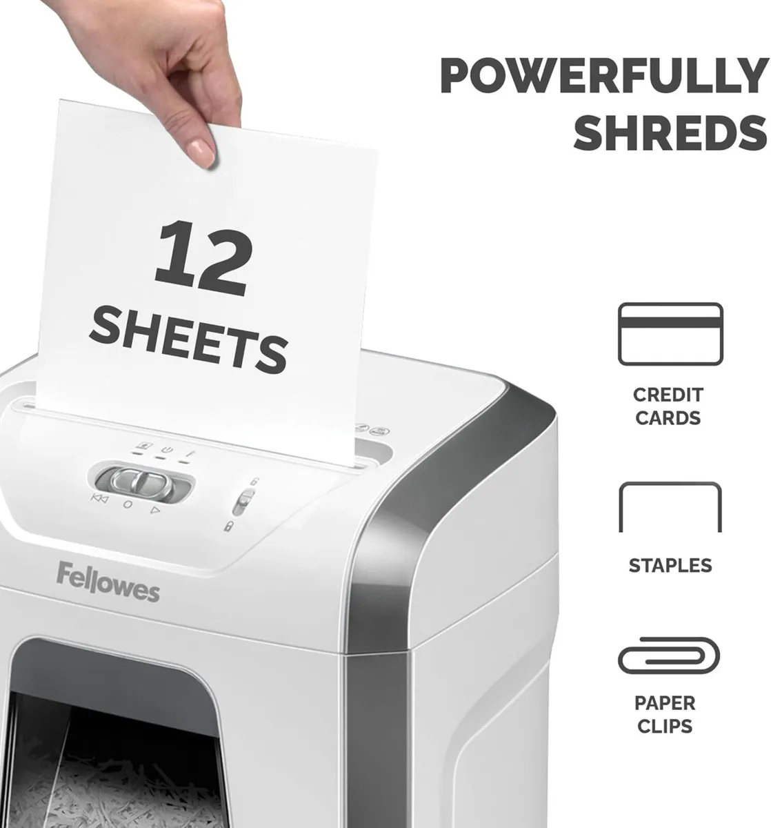 Paper Shredder for Home Office Use - 12 Sheet - Image 3
