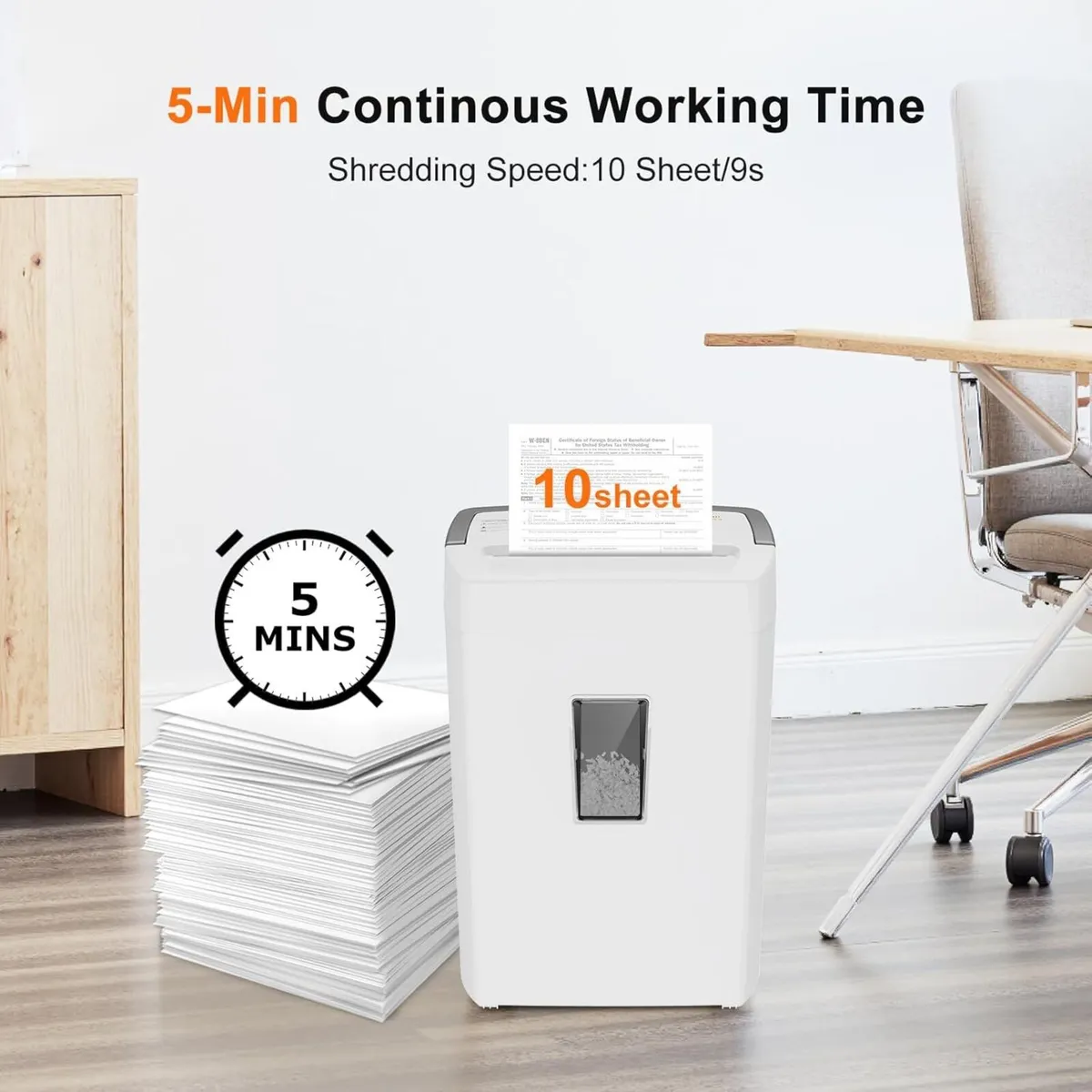 10 Sheet Micro Cut Paper Shredder for Home Office - Image 3