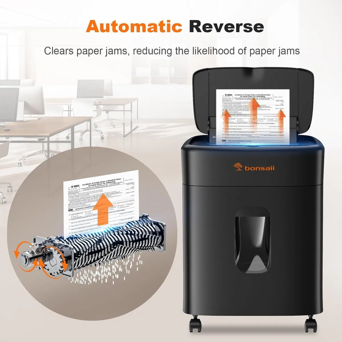 100-Sheet Auto Feed Paper Shredder P-4 Micro Cut - Image 4