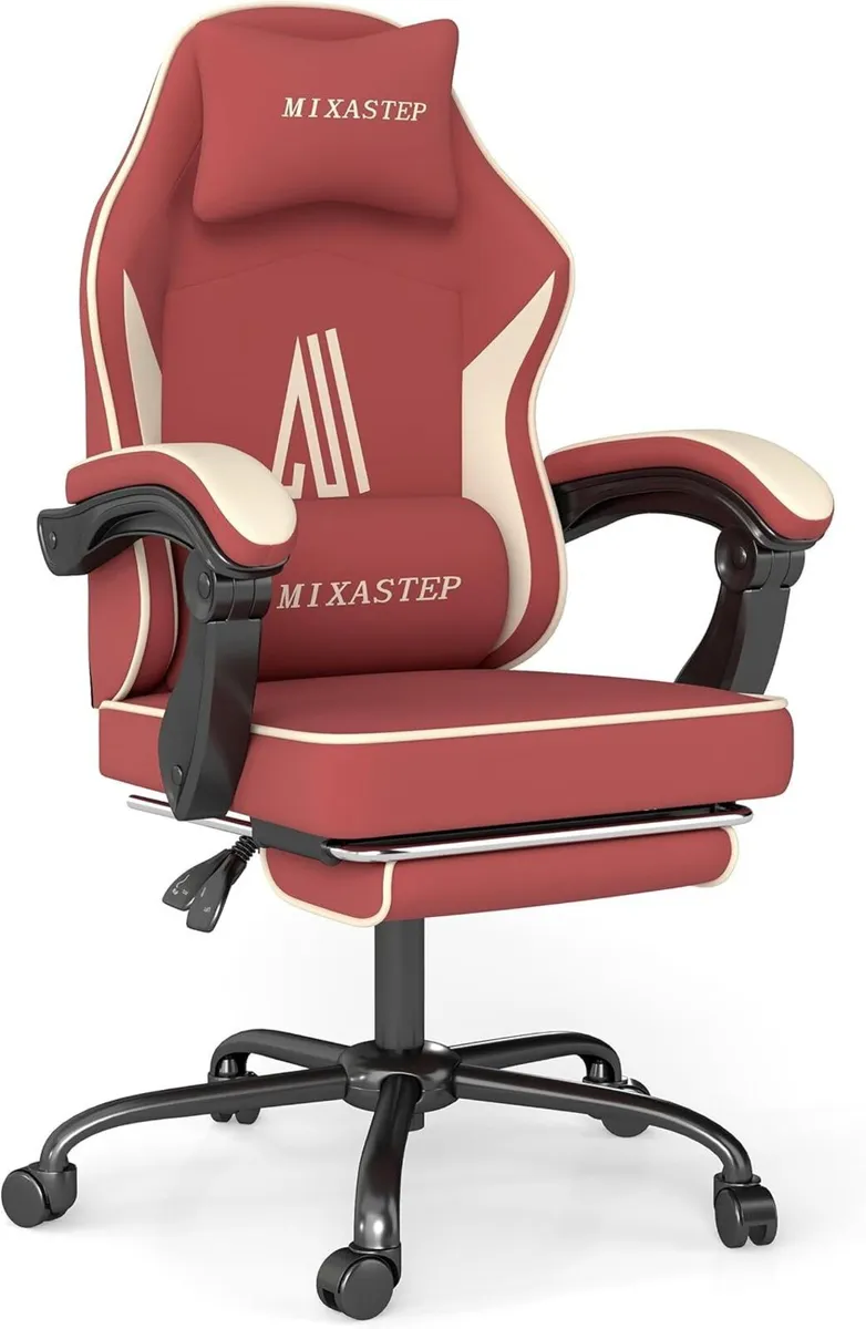 Ergonomic Gaming Chair with Footrest Lumbar - Image 1
