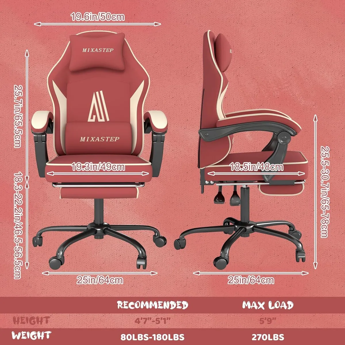 Ergonomic Gaming Chair with Footrest Lumbar - Image 2