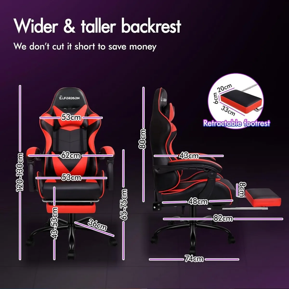 Massage Gaming Chair for Kids Adults Ergonomic - Image 2
