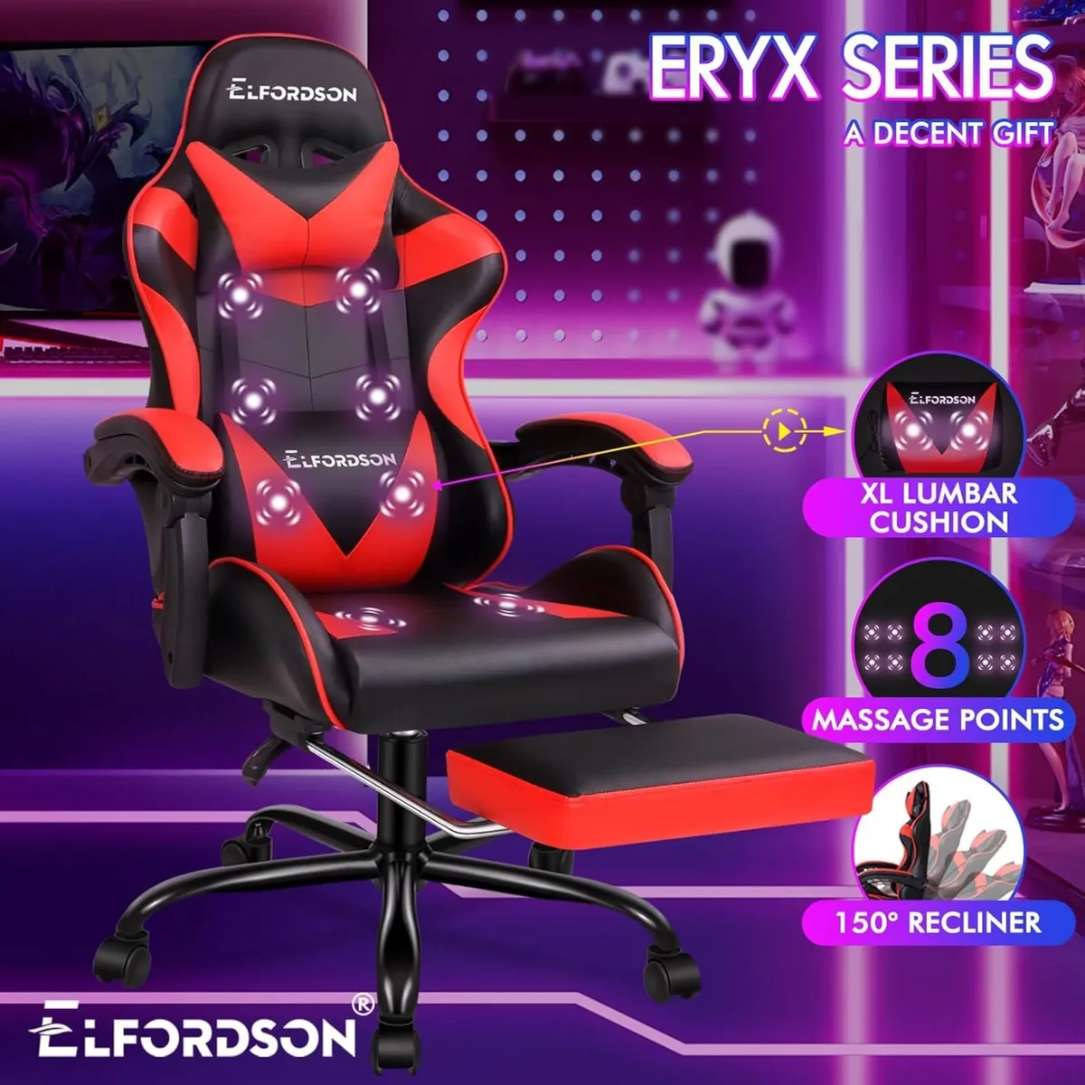 Massage Gaming Chair for Kids Adults Ergonomic - Image 3