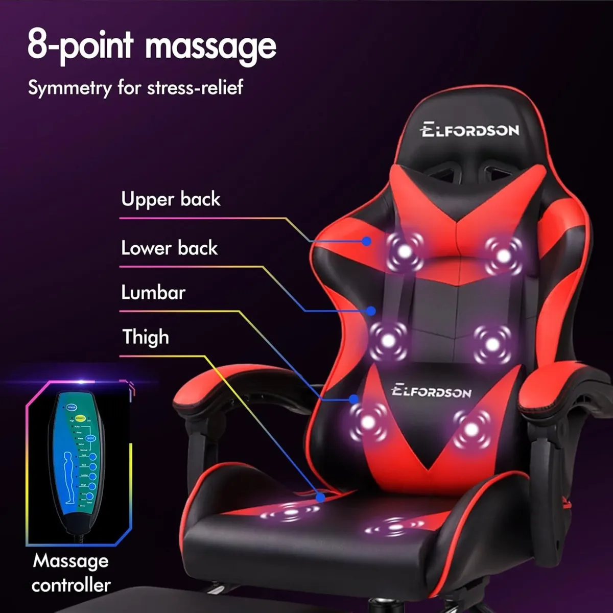 Massage Gaming Chair for Kids Adults Ergonomic - Image 4
