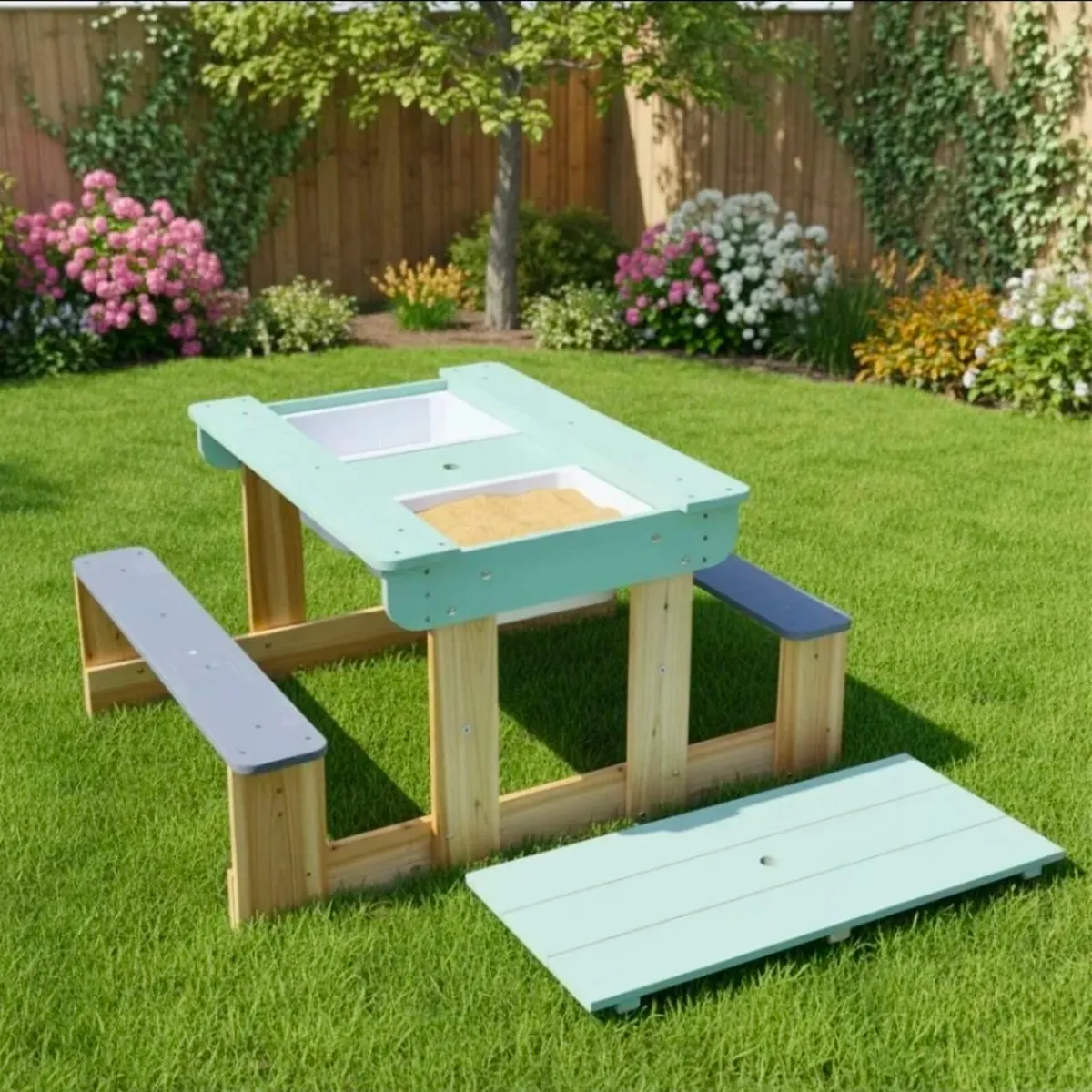 Kids Wooden Sand and Water Table - Image 2