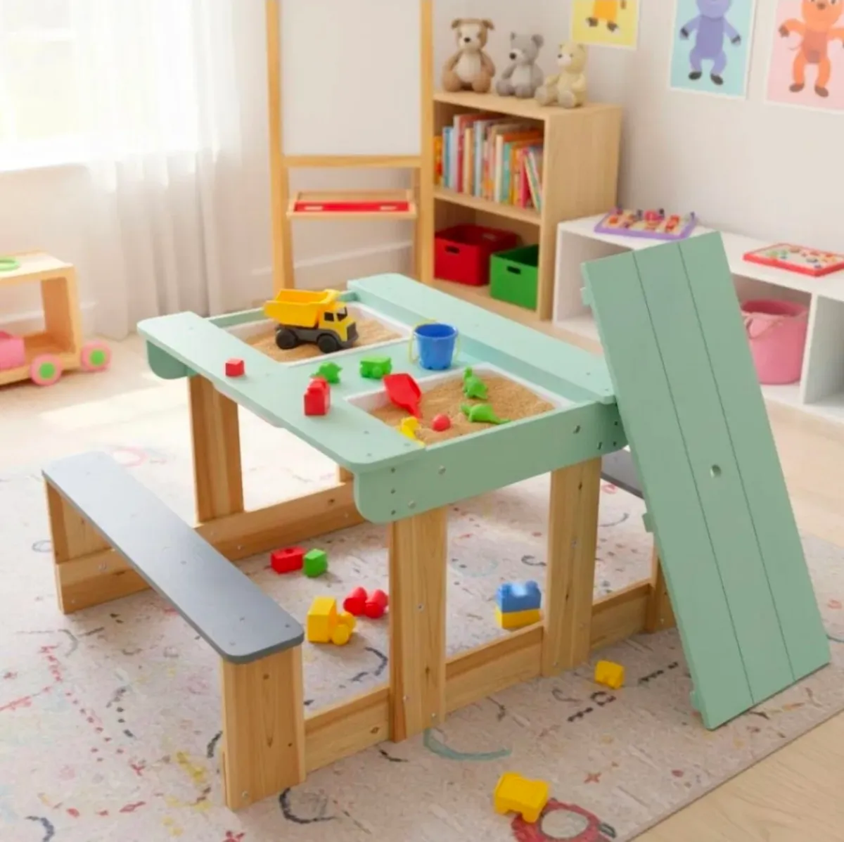 Kids Wooden Sand and Water Table - Image 1