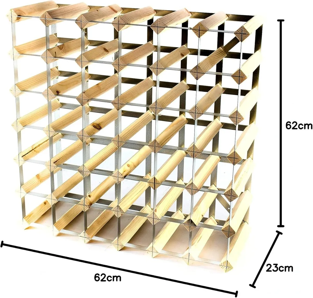 Classic 42 Bottle Pine Wood and galvanised Metal - Image 2