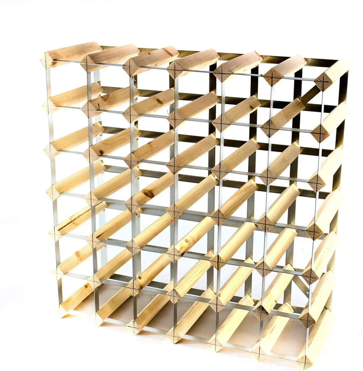 Classic 42 Bottle Pine Wood and galvanised Metal - Image 3