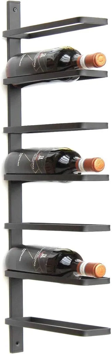 Wine Rack wall mounted 7 Bottles black Metal - Image 4