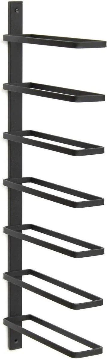Wine Rack wall mounted 7 Bottles black Metal - Image 2