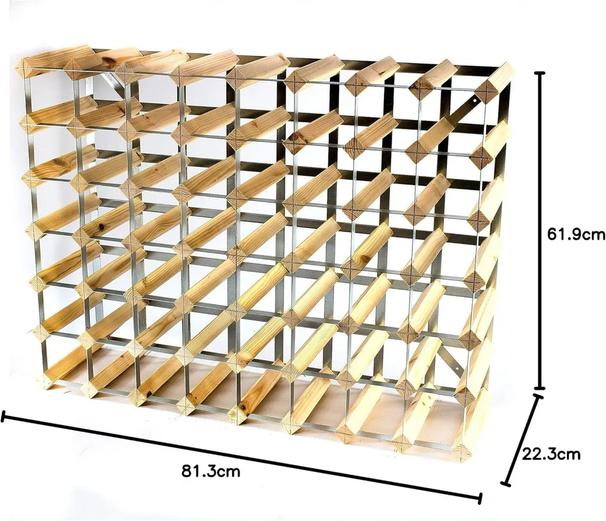 Classic 56 Bottle Pine Wood and galvanised Metal - Image 2