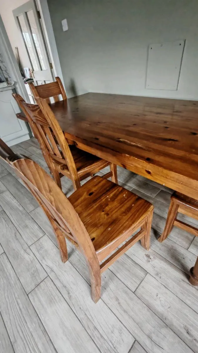 Solid Wood Dining Table and Chairs - Image 4