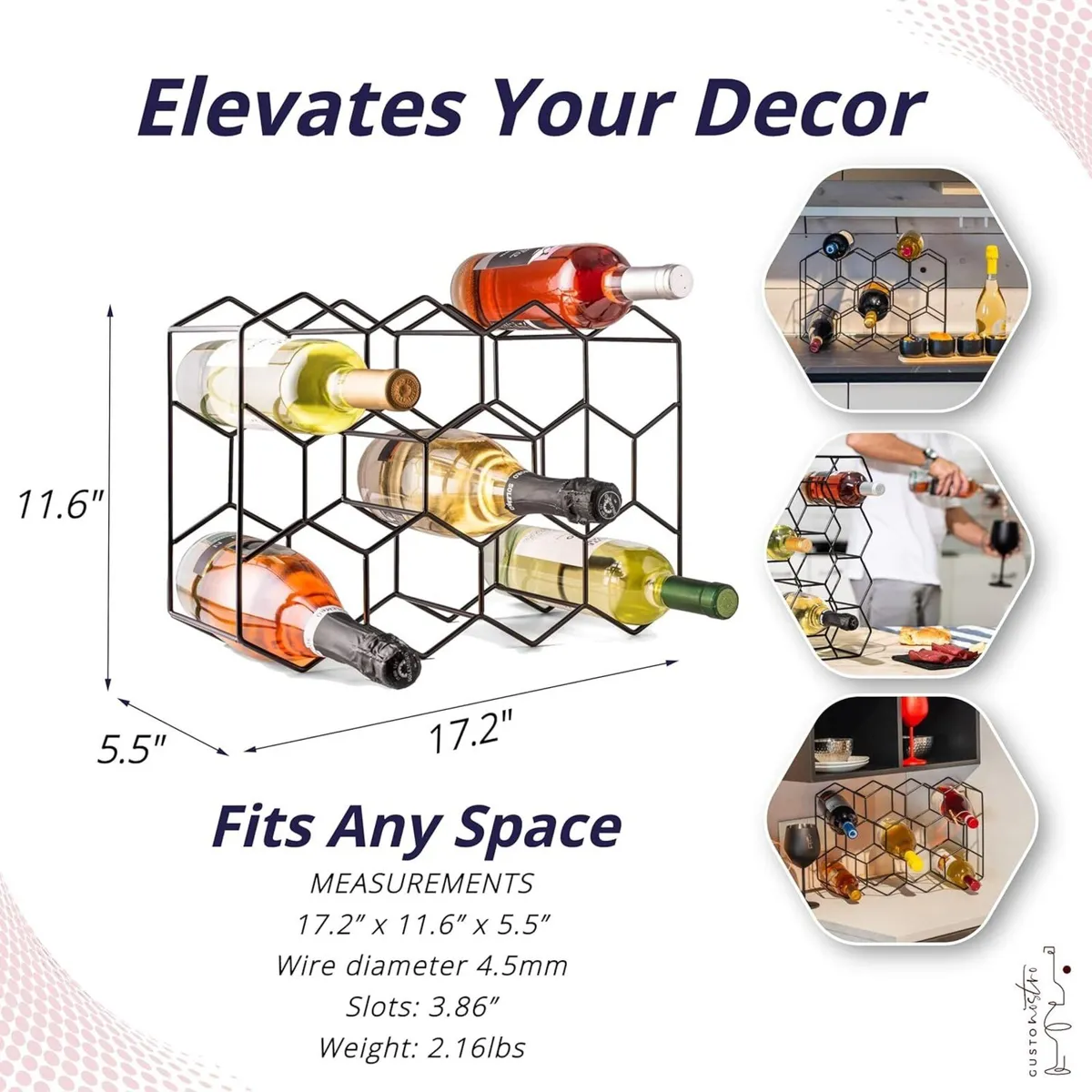 Countertop Wine Rack - 14 Bottle Freestanding - Image 3