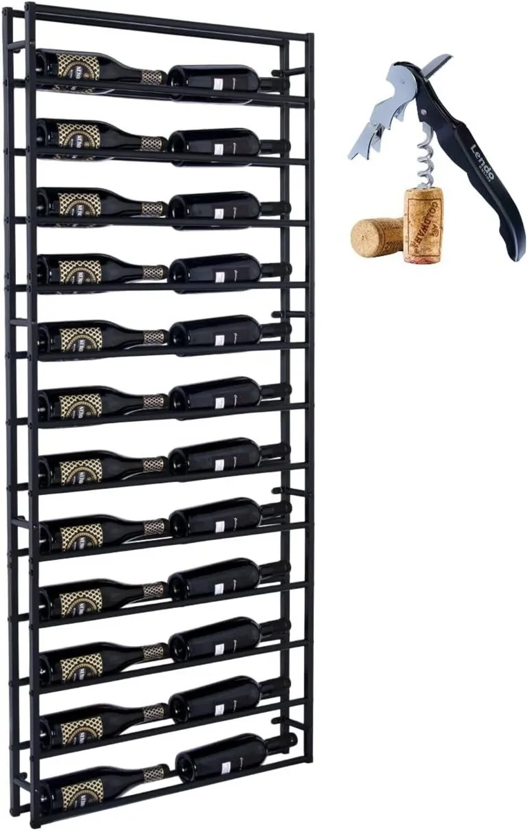 Wall wine rack - 24 bottles Industrial 39x10x164 - Image 1