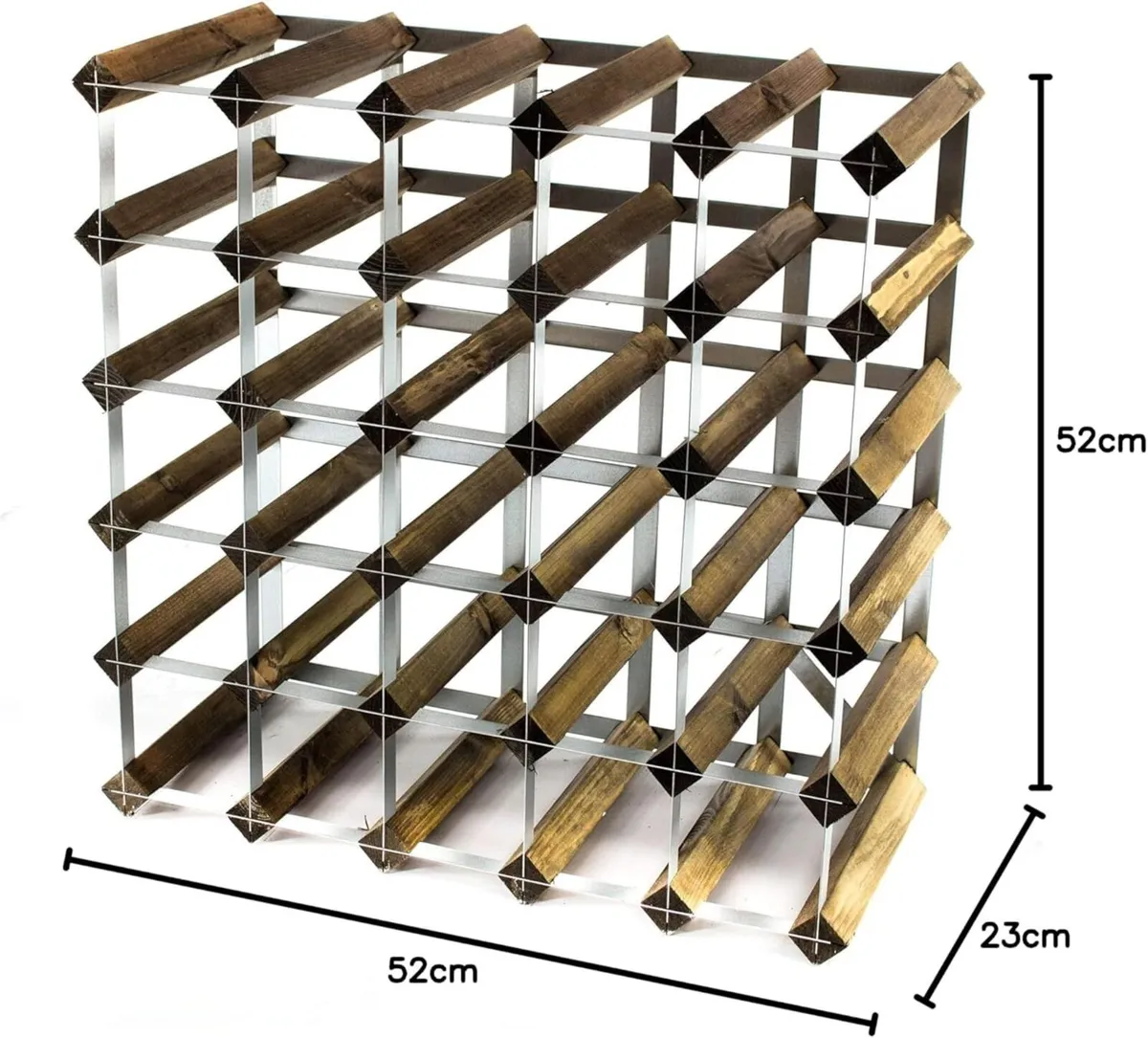 Classic 30 Bottle Walnut Stained Wood and - Image 2