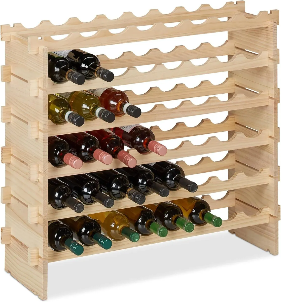 Wine Rack for 48 Bottles Stackable Shelf Beverages - Image 1