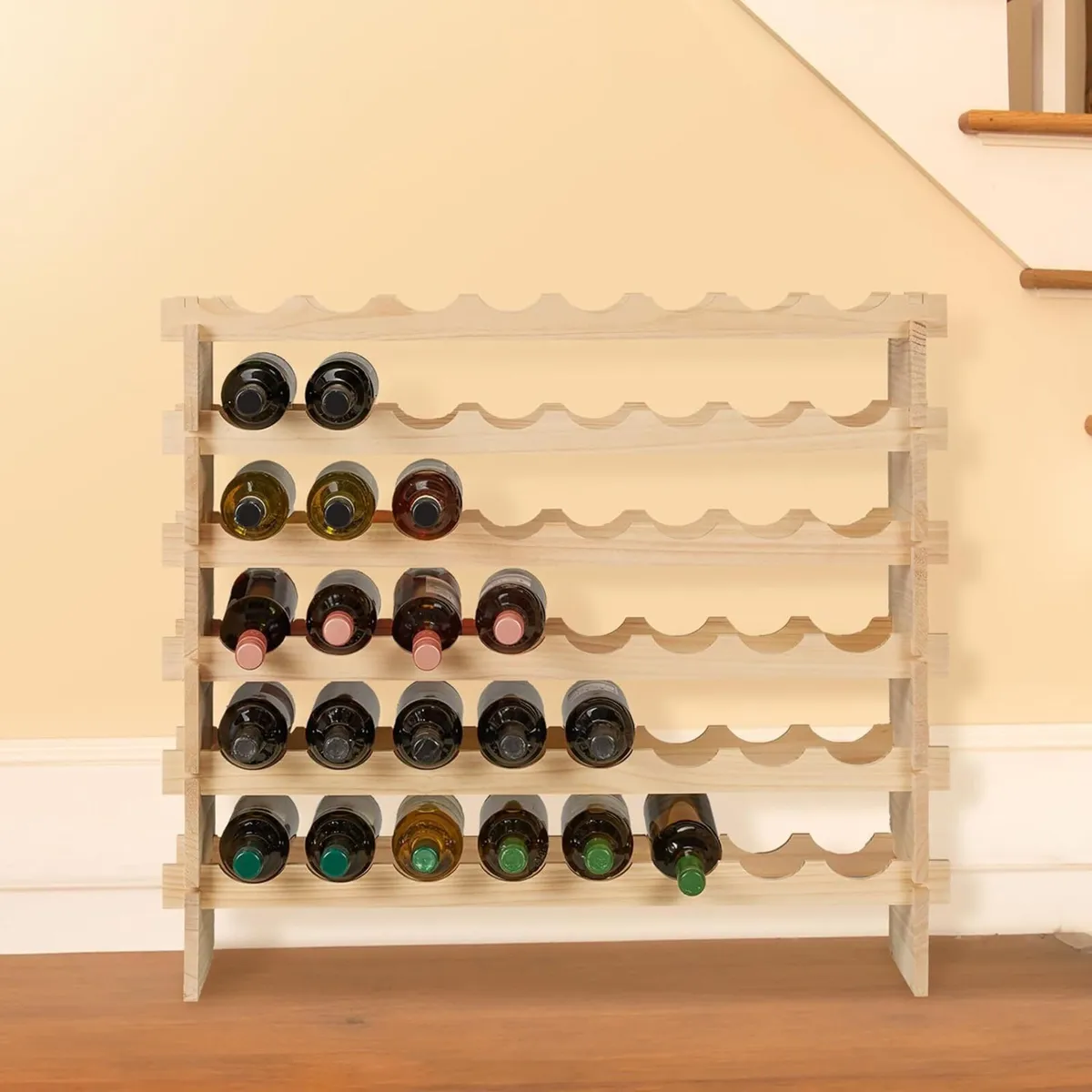 Wine Rack for 48 Bottles Stackable Shelf Beverages - Image 2