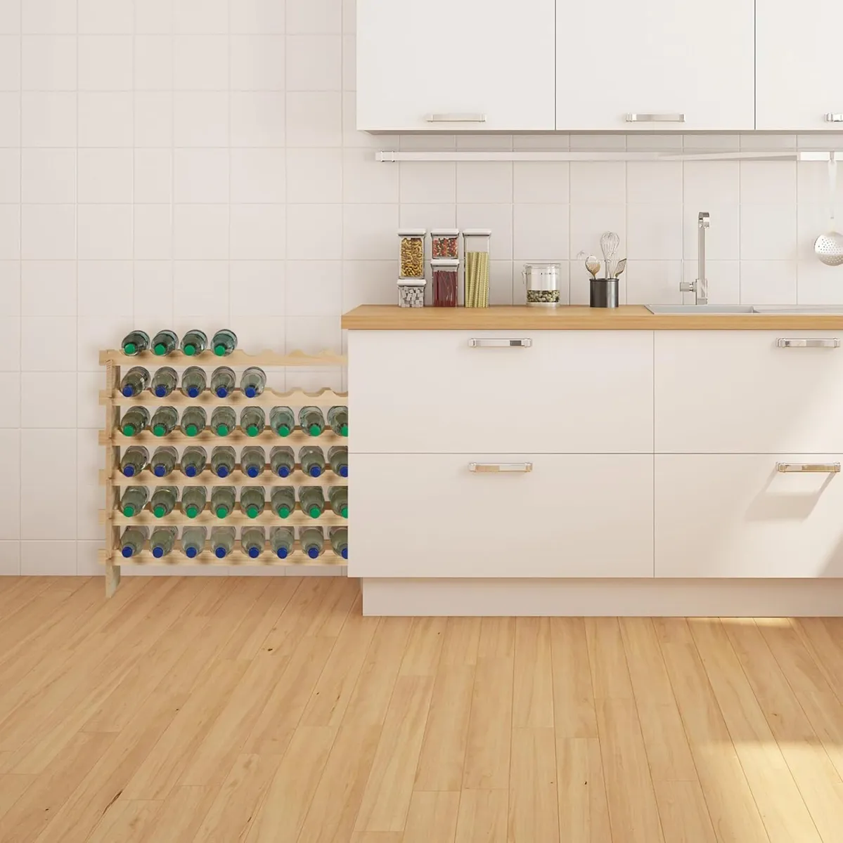 Wine Rack for 48 Bottles Stackable Shelf Beverages - Image 4