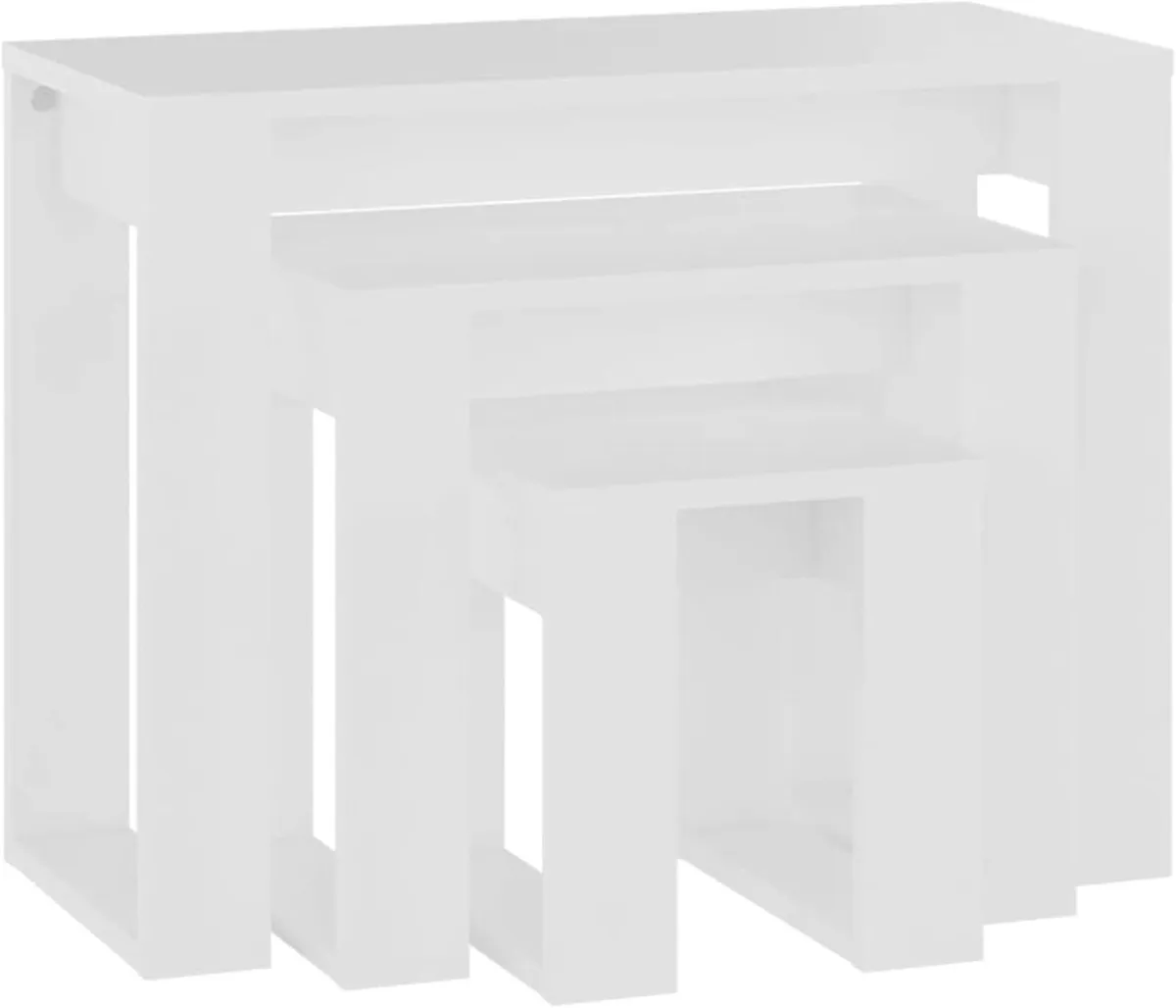 Nesting Tables 3 pcs White Engineered Wood Coffee - Image 2