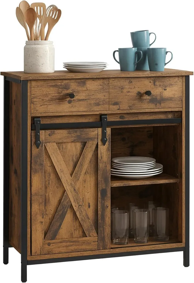 sideboard with sliding door HWD: 80 x 70 30 cm 4 - Image 1