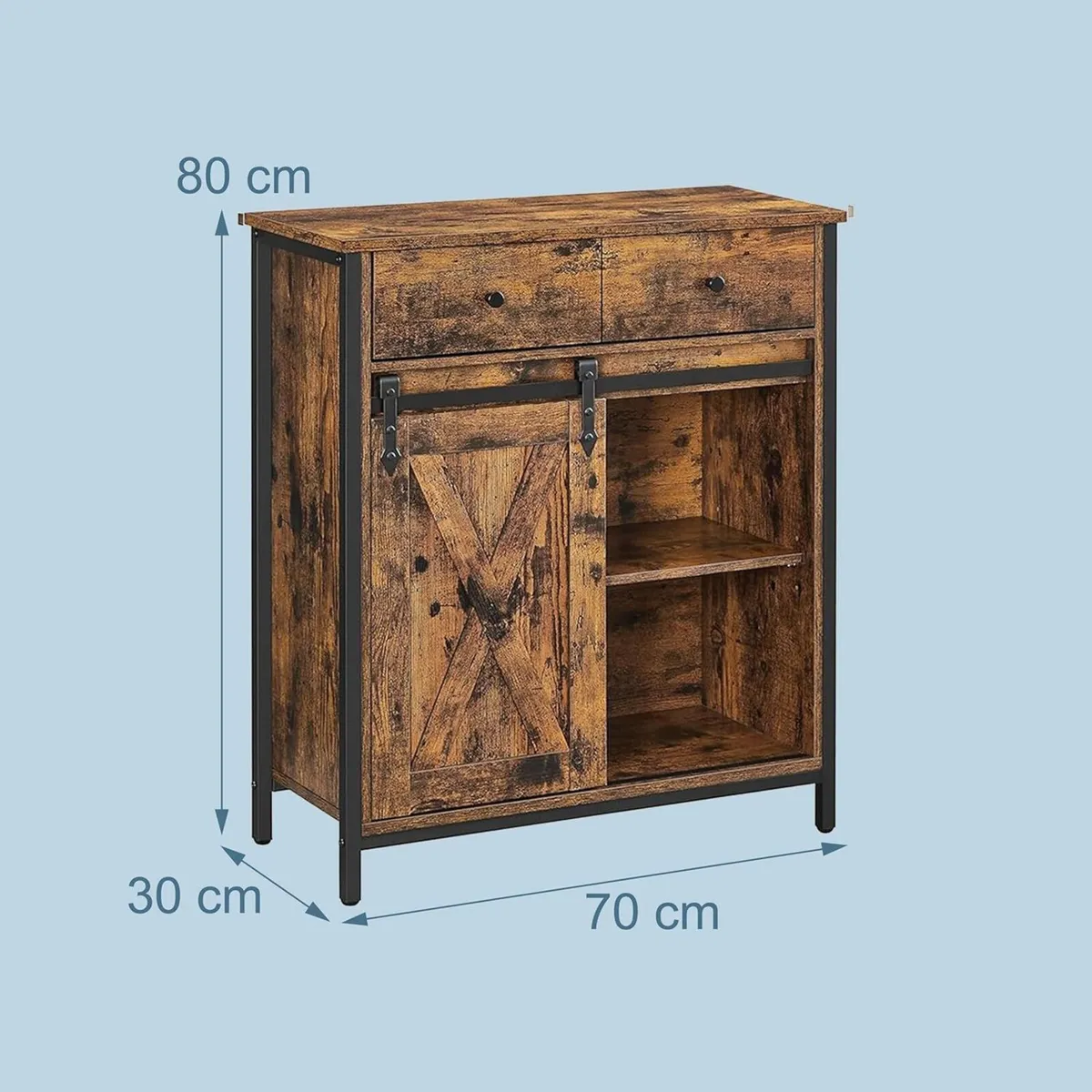 sideboard with sliding door HWD: 80 x 70 30 cm 4 - Image 3