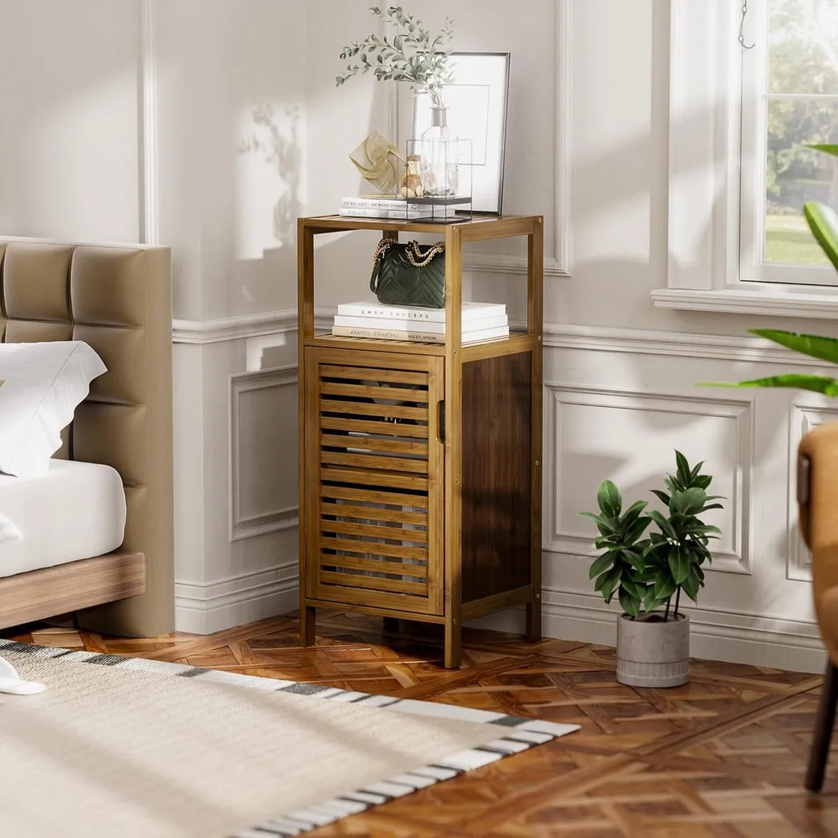 Bathroom Cabinet Bamboo Floor Free Standing 4 - Image 2