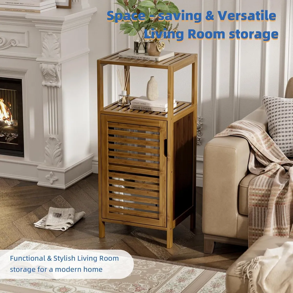 Bathroom Cabinet Bamboo Floor Free Standing 4 - Image 4