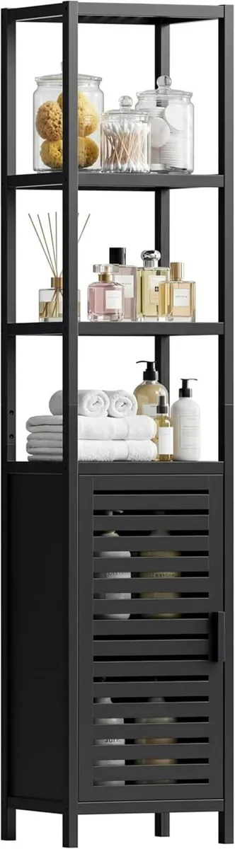 Tall Bathroom Storage Cabinet 67 Inch Bamboo - Image 1