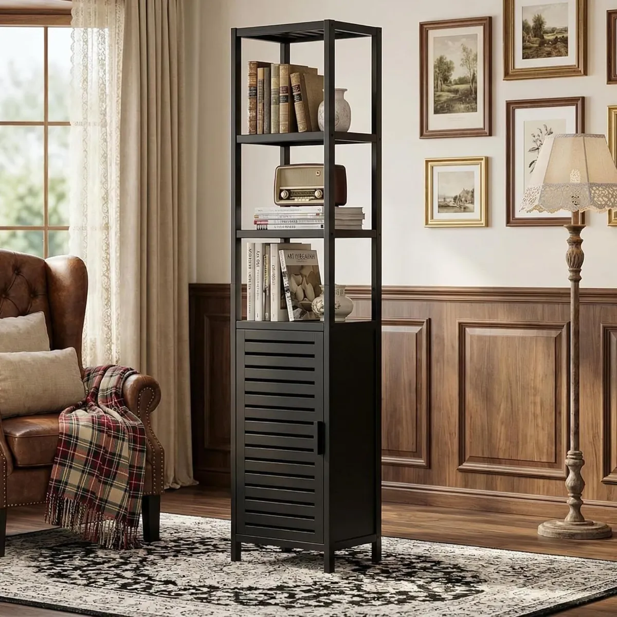 Tall Bathroom Storage Cabinet 67 Inch Bamboo - Image 2